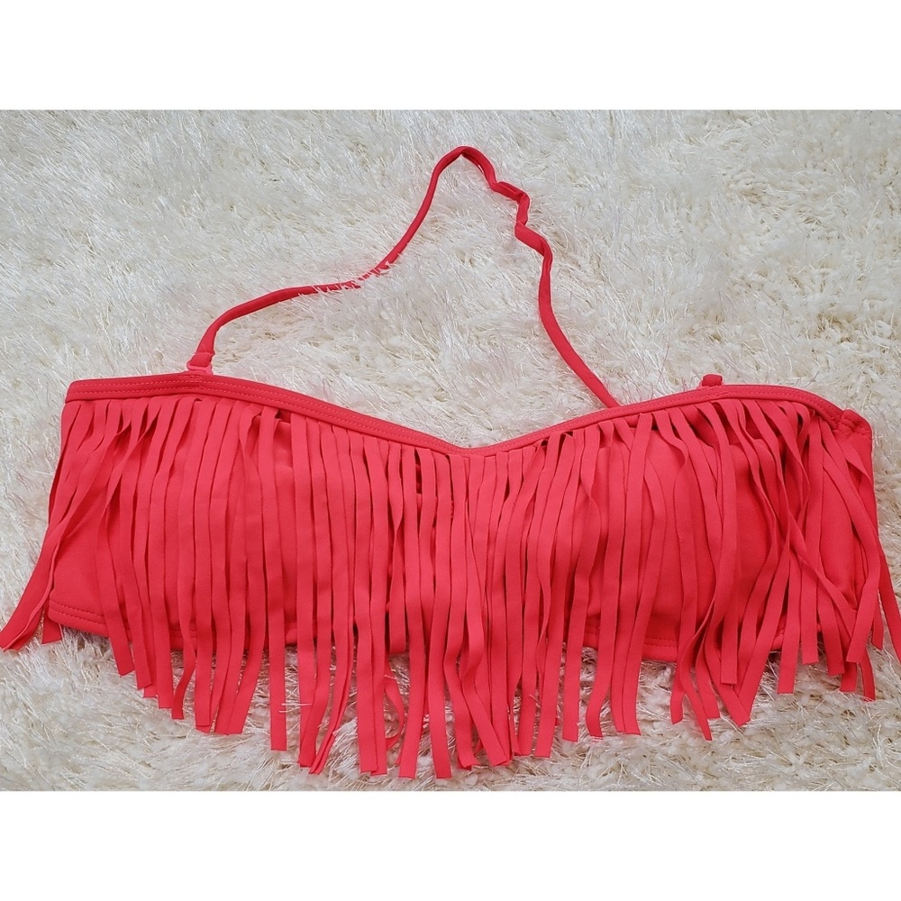 Forever 21 | Fringe Bandeau Halter Bikini Top L